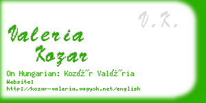 valeria kozar business card